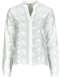 ONLY - Blouse Onlcarmen Fr L/s 3d Emb Shirt - Lyst