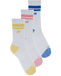 New Balance - Sports Socks Active Lifestyle Striped Crew Socks 3 Pack - Lyst