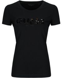 Guess - T Shirt Cn Ss Logo Segquins Tee - Lyst