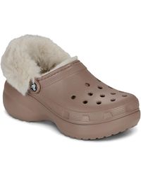 Crocs™ - Clogs (shoes) Cls Platfm Lined Fuzz Strap Cg - Lyst