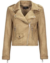 ONLY - Leather Jacket Onlscootie Faux Suede Biker Jacket Otw - Lyst