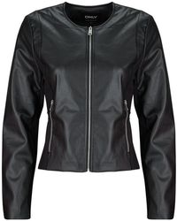 ONLY - Leather Jacket Onlbitten Mix Faux Leather - Lyst