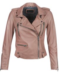 Oakwood Night Women's Leather Jacket In Pink