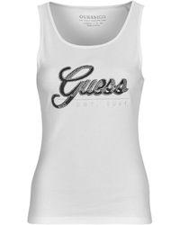 Guess - Tops / Sleeveless T-shirts Tank Script Top - Lyst