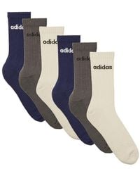 adidas - Socks Linear Crew Socks Cushioned Socks 6 Pair Pack - Lyst