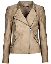 ONLY - Leather Jacket Onlava Faux Leather Biker Otw - Lyst
