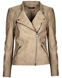 ONLY - Leather Jacket Onlava Faux Leather Biker Otw - Lyst