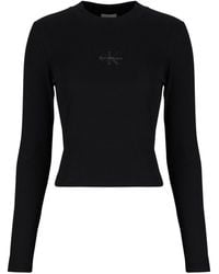 Calvin Klein - Long Sleeve T-shirt Ls Monologo Baby Tee - Lyst
