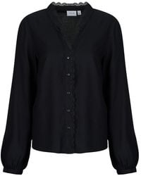 Vila - Blouse Vigrace V-neck L/s Lace - Lyst