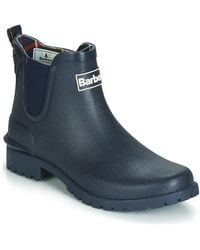 Barbour - Wilton Chelsea Wellington Navy - Lyst
