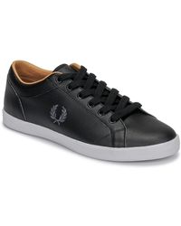 fred perry baseline leather black