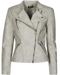 ONLY Onlava Leather Jacket - Grey