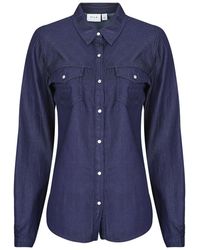 Vila - Shirt Vibista Denim - Lyst