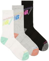 New Balance - Sports Socks Active Graphic Crew Socks 3 Pack - Lyst