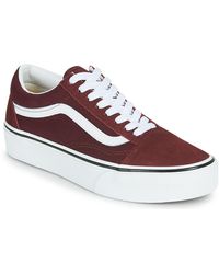 red old skool platform vans