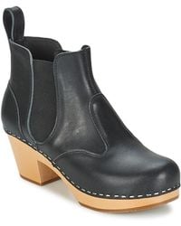 Swedish Hasbeens Chelsea Women's Low Ankle Boots In Black
