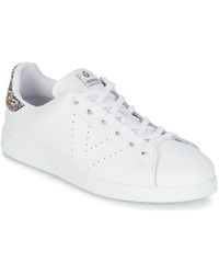 Victoria - Shoes White Leather And Pink Glitters Trainers - Lyst