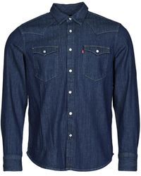 Barstow Navy Corduroy Western Shirt 
