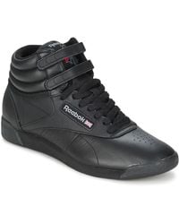 reebok freestyle hi top black