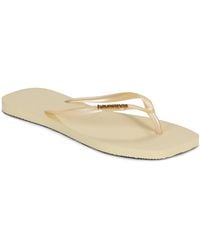 Havaianas - Flip Flops / Sandals (shoes) Slim Square Logo Metallic - Lyst
