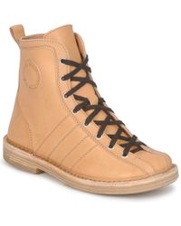 Swedish Hasbeens Vintage Bowling Boot Women's Mid Boots In Beige - Natural