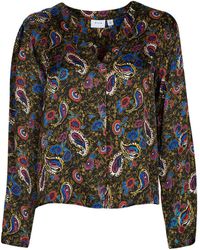 Vila - Visurina V-neck L/s Top/ Shirt - Lyst