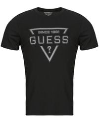 Guess - T Shirt Ss Bsc Painted Triangle Tee - Lyst