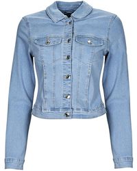 Vero Moda - Denim Jacket Vmluna Ls Slim Dnm Jacket Mix Ga Noos - Lyst