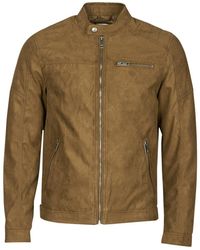 Jack & Jones - Jjerocky Leather Jacket - Lyst