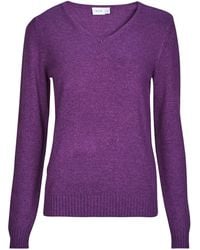 Vila - Sweater Viril Rev V-neck L/s - Lyst