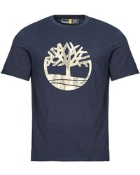 Timberland - T Shirt Camo Tree Logo Short Sleeve Tee - Lyst