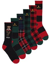 Polo Ralph Lauren - Socks Hol Bear Cr-crew Sock-6 Pack - Lyst