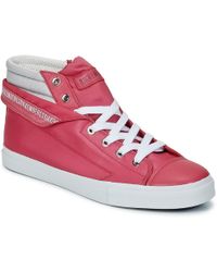 Bikkembergs Plus 647 Women's Shoes (high-top Trainers) In Pink