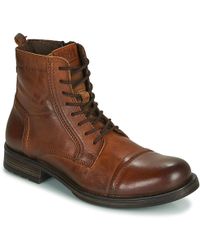 jack and jones leather lace up boots