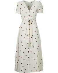 Vero Moda - Long Dress Vmjoan S/s 7/8 Shirt Dress - Lyst