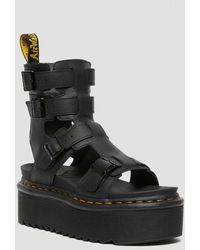 Dr. Martens Giavanna Leather Platform Gladiator Sandals Black