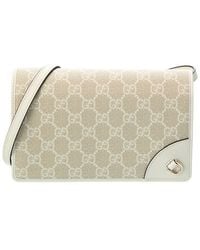Gucci - Gg Emblem Super Mini Gg Supreme Canvas & Leather Shoulder Bag - Lyst