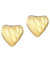 Adornia - 14K Plated Heart Statement Stud Earrings - Lyst