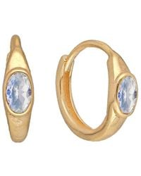 TIRAMISU - 14K Plated 0.60 Ct. Tw. Moonstone Huggie Earrings - Lyst
