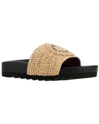 Stella McCartney - Elyse Logo Raffia Slider - Lyst