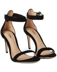 L'Agence - Larissa Suede & Leather Sandal - Lyst