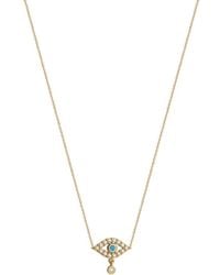 Gabi Rielle - 14K Over Cz Mini Evil Eye Necklace - Lyst