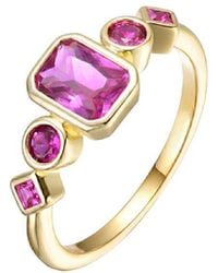 Rachel Glauber - 14K Plated Cz Ring - Lyst