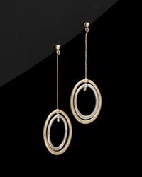 Italian Gold - 14K Two-Tone Oval Drop Earrings - Lyst