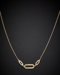 Italian Gold - 14k Italian Two-tone Gold Graduated Oval Pendant Necklace - Lyst