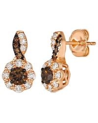 Le Vian - Chocolate Solitaire 14K Rose 0.75 Ct. Tw. Diamond Drop Earrings - Lyst