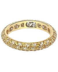 Suzy Levian - Silver 0.02 Ct. Tw. Diamond & Sapphire Eternity Ring - Lyst