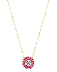 Gabi Rielle - 14k Over Silver Cz Fire Blossom Necklace - Lyst
