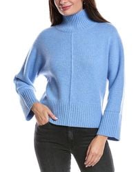 Forte - Luxe Rib Trim Mock Cashmere Sweater - Lyst