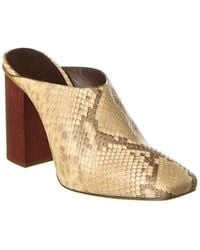 Chloé - Ambre Snake-Embossed Leather Mule - Lyst